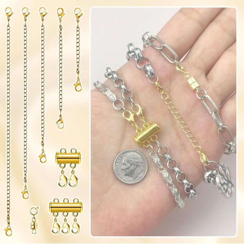 MKCYD Magnetic Jewelry Clasps for Necklace Extender and Layering, Multiple Styles Magnetic Clasps for Necklace Bracelet Anklet - Image 5